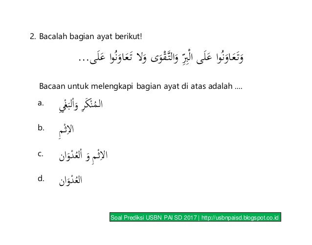 Soal Usbn Pai Sma 2017 Pdf